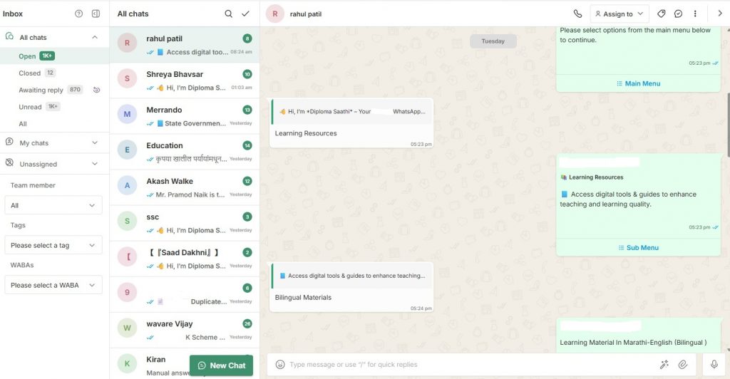 Whatsapp API dashboard - Img